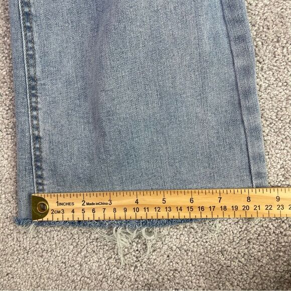 Oat New York Jeans Women’s 6 Flare High Rise Light Wash Fray Hem Denim Stretch - Picture 11 of 12